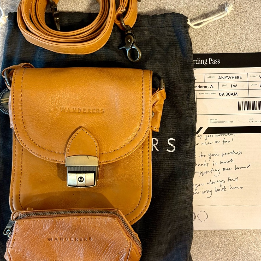 Wanderers Tan Leather Crossbody Bag and Coin Pouch - Picture 9 of 9
